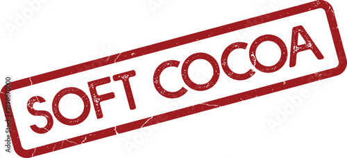 Soft Cocoa authentic red grunge stamp for confectionery and sweet treat branding