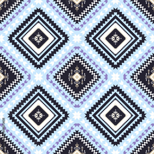 Modern Blue Geometric Seamless Pattern Background