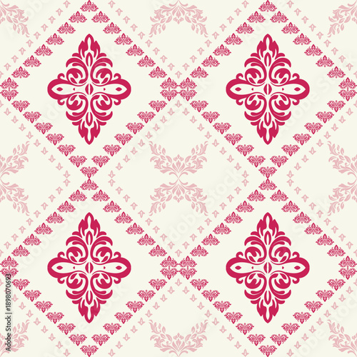 Classic Floral Ornament Seamless Pattern Background