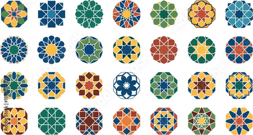 Vibrant geometric patterns create colorful circular designs in 2 (39) series