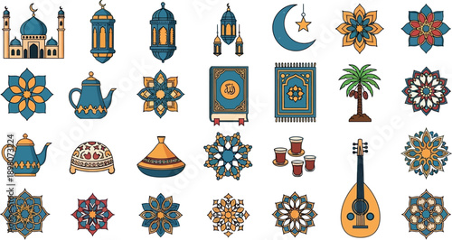 Vibrant Islamic patterns and symbols for Ramadan 2 (52) celebrations worldwide
