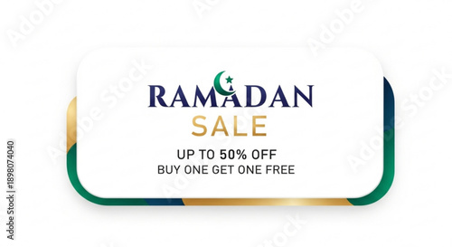 Ramadan sale banner with up to 50 off and buy one get one free offer