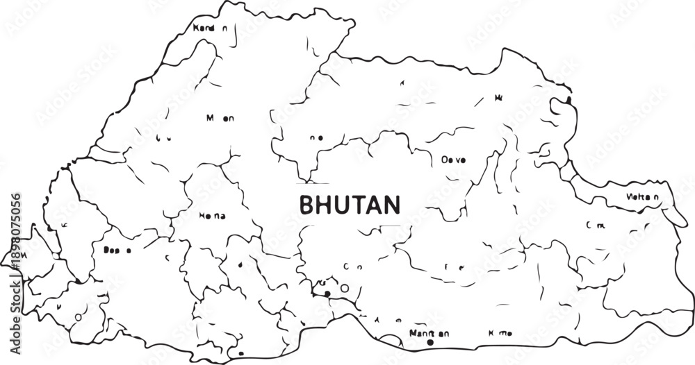 Obraz premium Malaysia Blank Outline Map - Detailed Administrative Districts and Regional Borders Vector