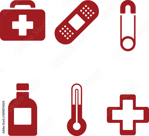 Red medical on white background medical first aid kit