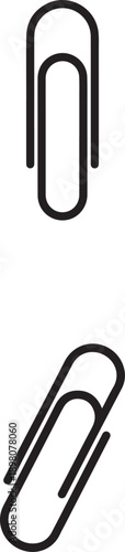 Printpaperclip, clip, office, stationery, icon, symbol, attachment, document, outline, line, vector, graphic, design, illustration, simple, minimalist, black, white, vertical, tilted, angled, upright,