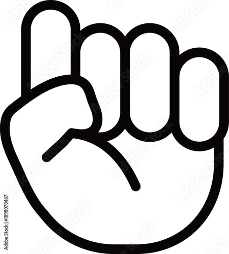 グーする手　握りしめるハンドサイン　ガッツポーズ　ベクターイラスト素材