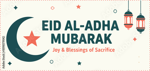 Eid Al-Adha YouTube Thumbnail Template Vector