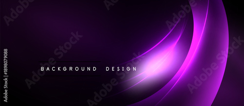 Abstract purple background. Smooth curves create dynamic flow, modern design element. Dark shades dominate composition.