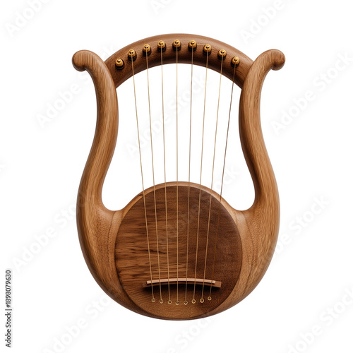 Elegant Wooden Lyre with Stringed Design