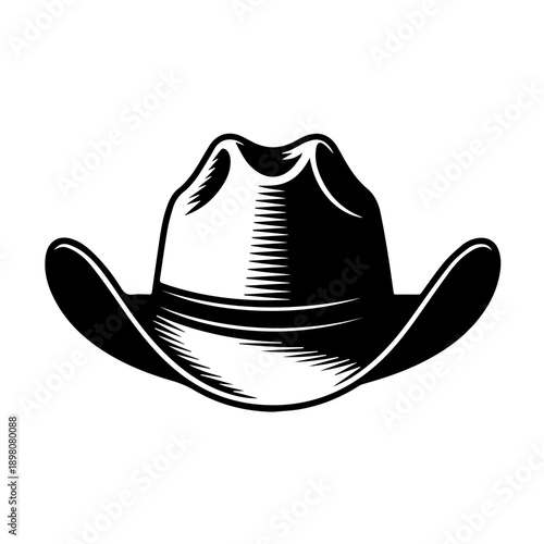 Vintage cowboy hat illustration vector western headwear rustic rodeo fashion art design poster graphic style