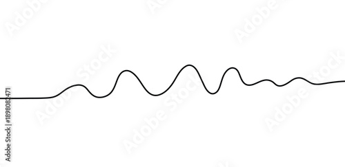 Black flowing wavy line illustration clean vector graphic art plain backdrop horizontal orientation
