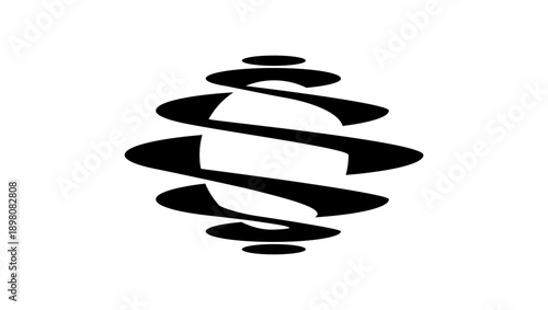 moon in the clouds, black isolated silhouette