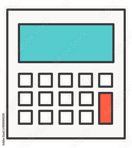 Illustration of a calculator with buttons and screen