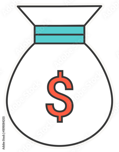 A money bag with a dollar sign on it is shown in graphic illustration.