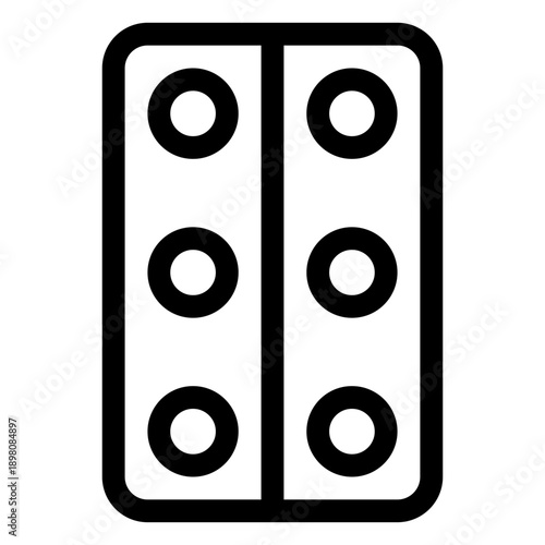 Pill Blister Pack Icon Outline Style Medicine Symbol