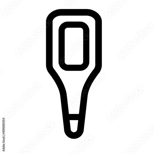 Digital Thermometer Icon Line Art Medical Temperature Measurement