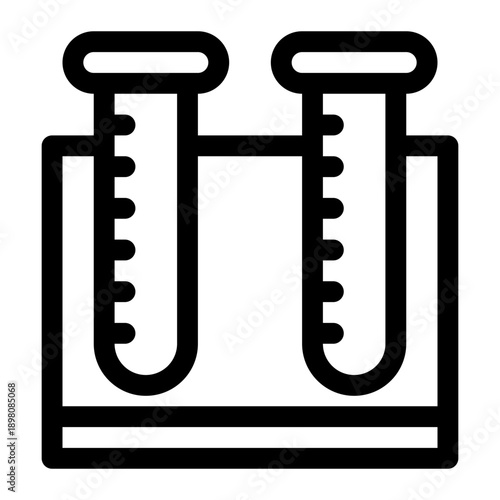 Test Tubes in Rack Line Icon Lab Experiment and Scientific Research