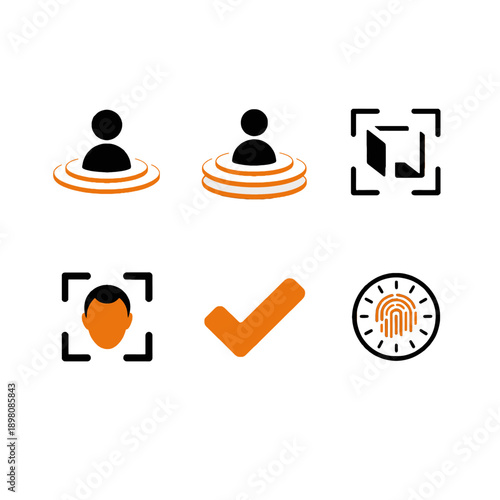 Professional vector icons for ambient proximity sensing and biometric identity detection. These assets support smart home XR, industrial safety monitoring, and presence-aware spatial computing.