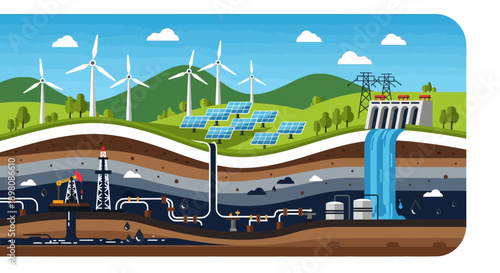 Renewable Energy Sources and Fossil Fuels Comparison