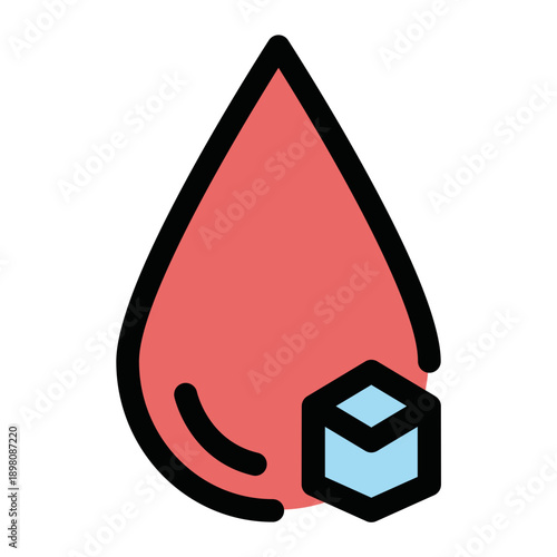 Blood Drop and Sugar Cube Icon for Diabetes Monitoring