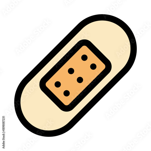 Adhesive Bandage Plaster Icon Illustration First Aid Treatment