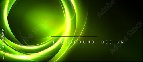 Bright neon green curves over dark background. Modern design element, perfect for digital projects or presentations. Vivid, dynamic composition.