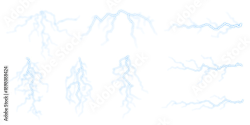 Canvas-taulu PNG blue lightning effect, transparent background Here is a blue electric lightn