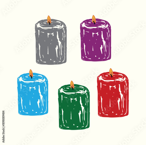 Colored Scented Candle Set for Home Decor and Aromatherapy