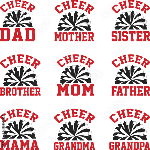 Cheer Mom Design is an illustration of a cheer, Cheerleading Family Member Apparel Designs Collection, Cheerleader's Dad