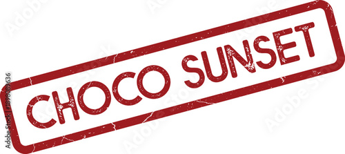 Vintage Choco Sunset red rubber stamp conveying warmth and serene product enjoyment