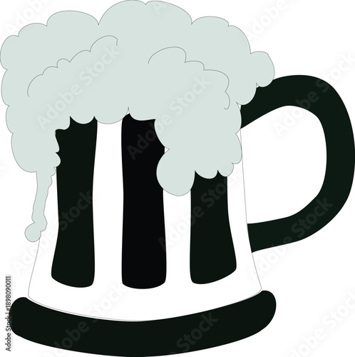 Clinking Beer Mugs Line Art Illustration, Cheers Toast Celebration Drinking Vector Isolated on White