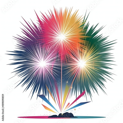 colorful fireworks vector illustration