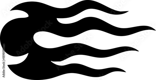 Fire flame silhouette element