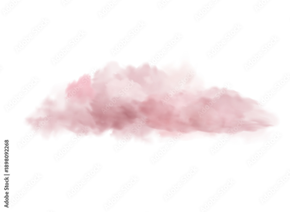 Fototapeta premium Rose pink cloud vector 3D style isolated
