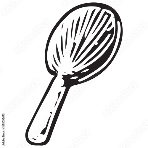 Hand Drawn Vintage Hand Mirror Icon Christmas Winter Engraved Illustration