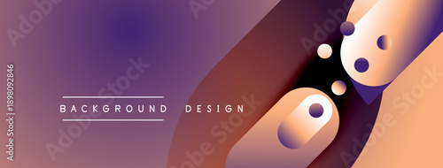 Abstract gradient background. Purple, orange hues blend smoothly. Spheres create dynamic visual effect. Minimalist text labels design elements.