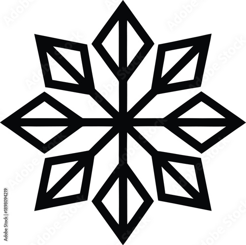 Simple Black Snowflake Design