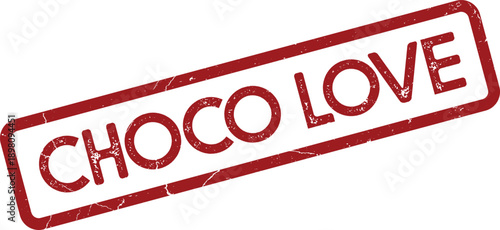 Choco Love rubber stamp for sweet confectionery product packaging and chocolate themed promotions