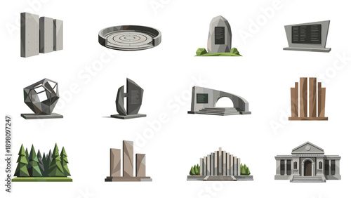 Modern monument designs: abstract structures and minimalist architecture