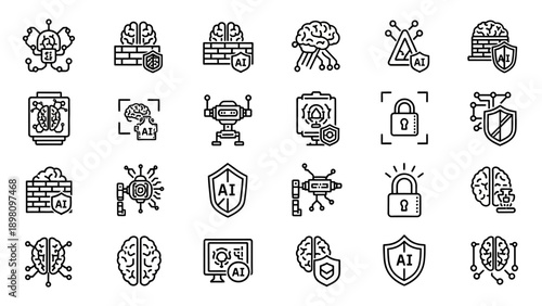 Collection of Simple Security Icons.