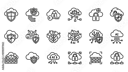 Collection of Simple Security Icons.