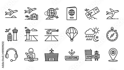 Collection of Travel and Tourism Icons.