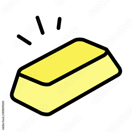 Gold Bar Vector Filled Icon Design
