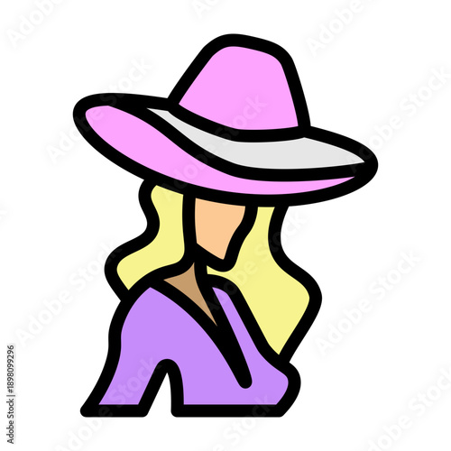 Fashion Model Vector Filled Icon Design
