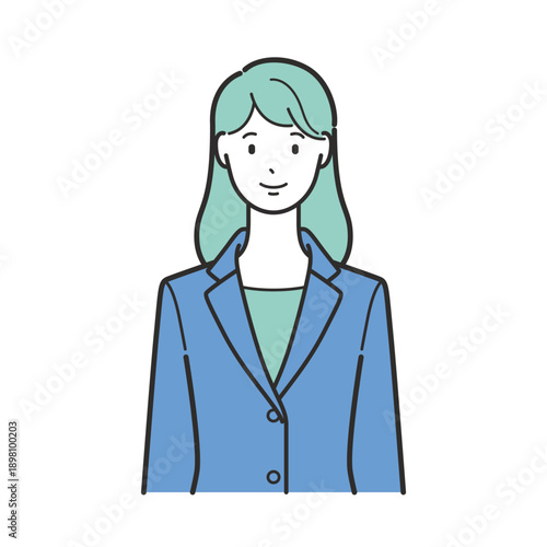 正面を向いたスーツの女性