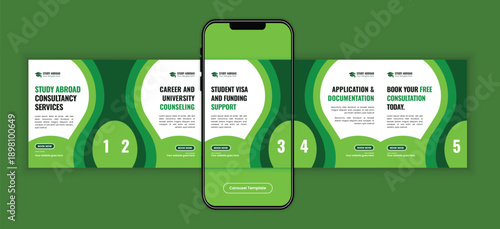 Higher Education Scholarship Social Media Carousel Template 