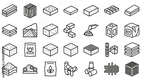 Collection of Various 3D Box Icons.