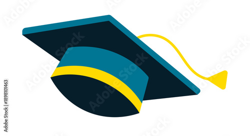 Graduation ceremony with cap and tassel indoors