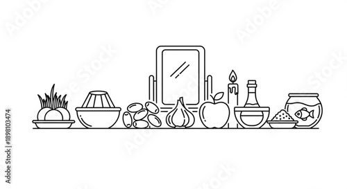 Shabbat shalom jewish holiday table setting with candles and traditional food