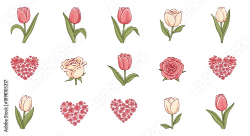 Romantic pink hearts and fluffy clouds background for Valentine's Day or love-themed events